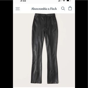 Curve Love Vegan Leather Split-Hem Pants